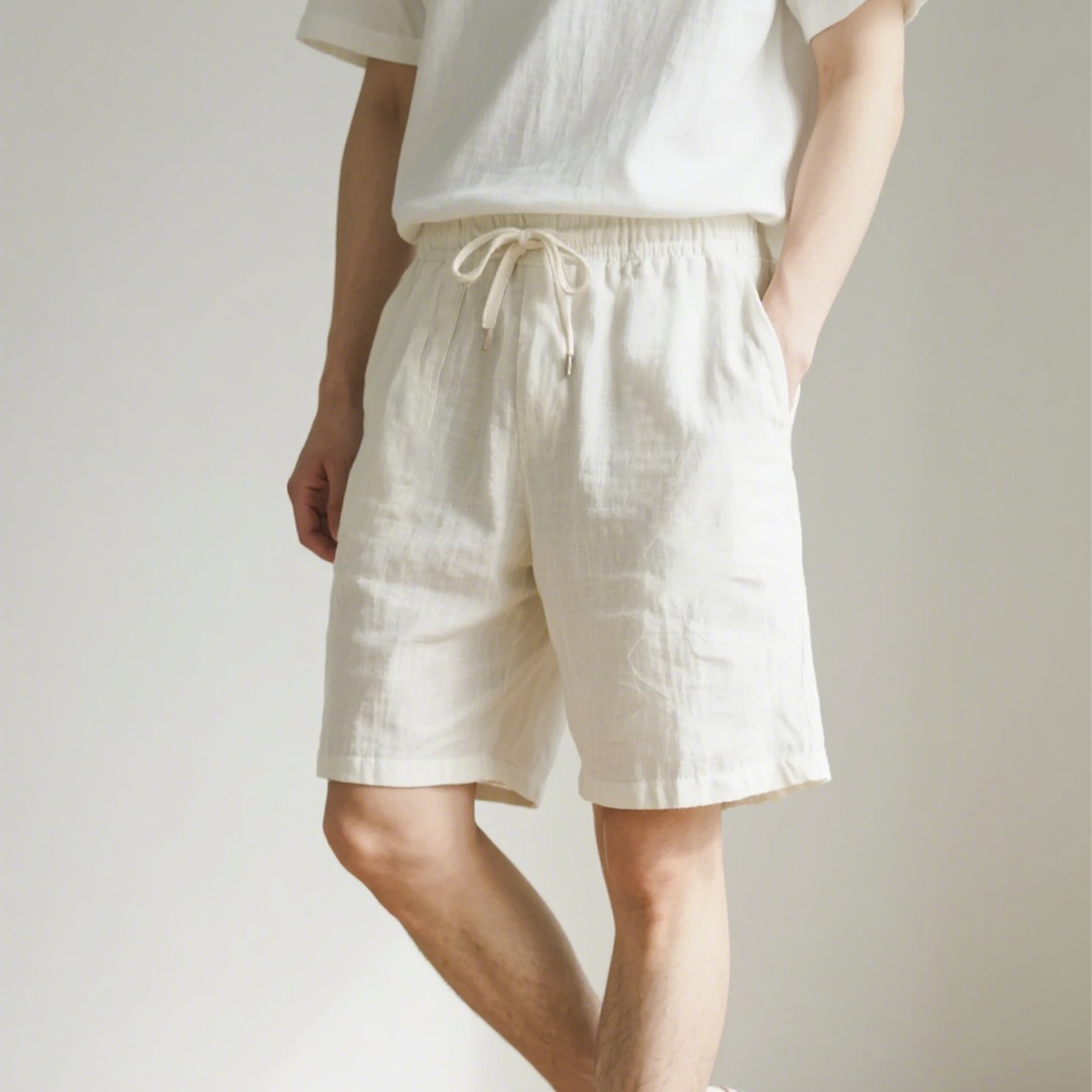 시원하고 통기성이 좋은 속건성 코튼 캐주얼 반바지