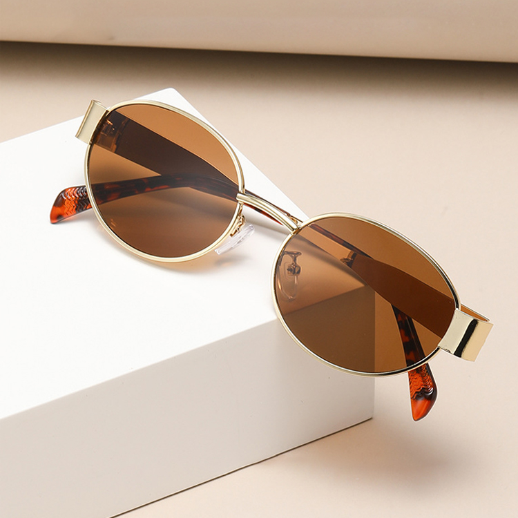 Fashion Sunglasses Metal Round Sunglasses Vintage American Fashion Sunglasses Lenses Oval Sunglasses
