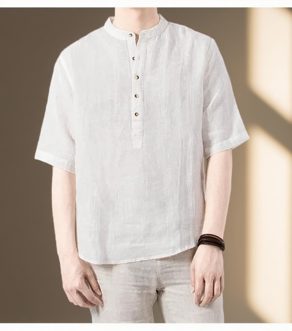 남성용 여름 린넨 셔츠 코디