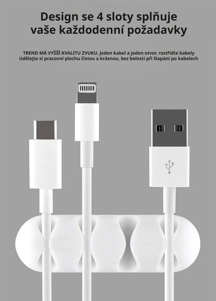 Jednoduchá instalace SL samolepicího držáku kabelů