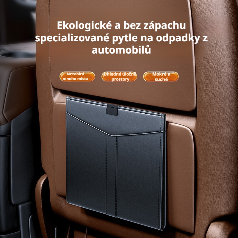 Skládací závěsný odpadkový koš do auta na zadní sedadlo