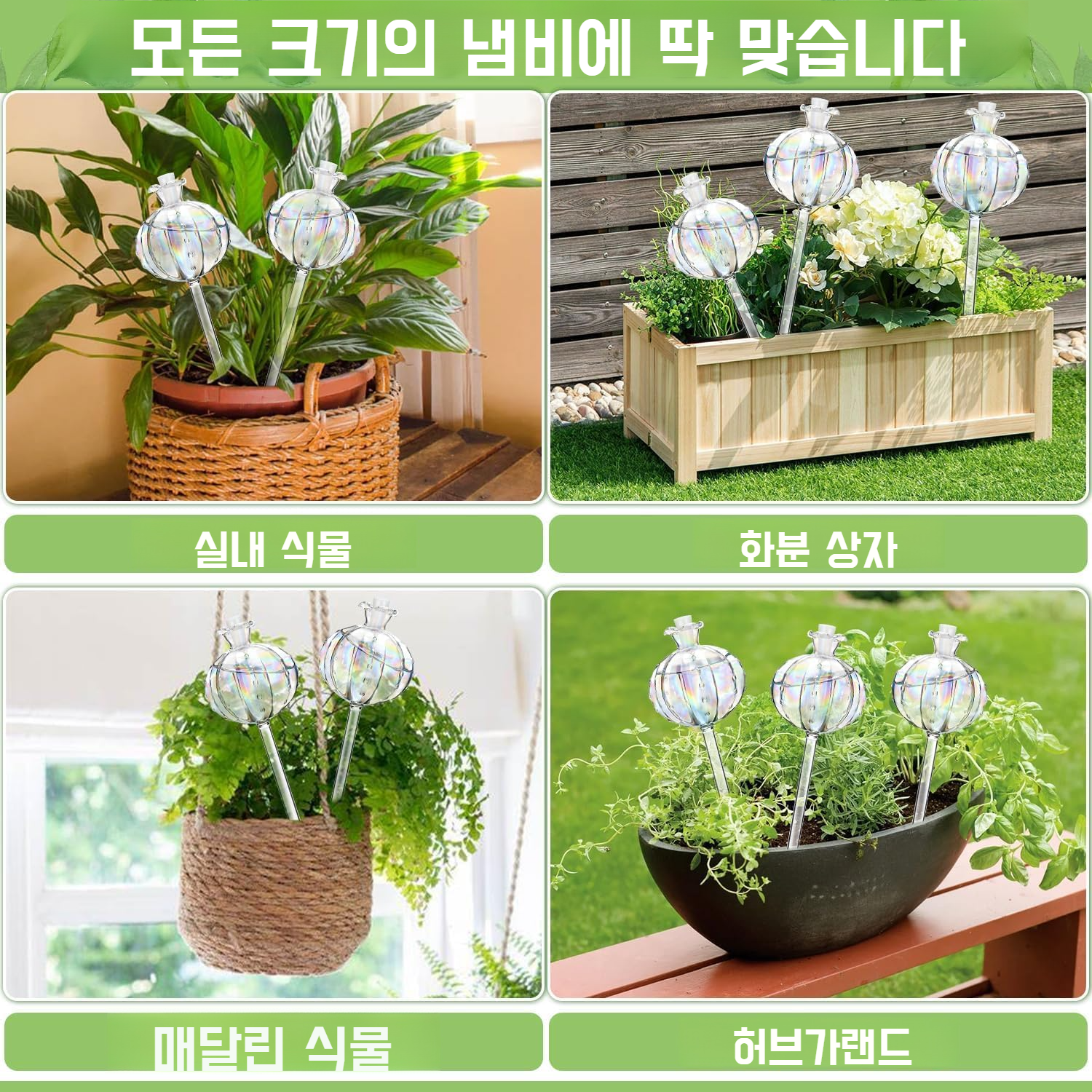 게으름뱅이 필수 자동 꽃꽂이 고붕소 실리콘 유리 점적 관개 점적기 선인 볼 식물 관개 신기