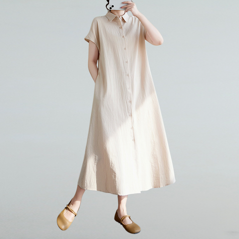 루즈한 라지 면 마 원피스