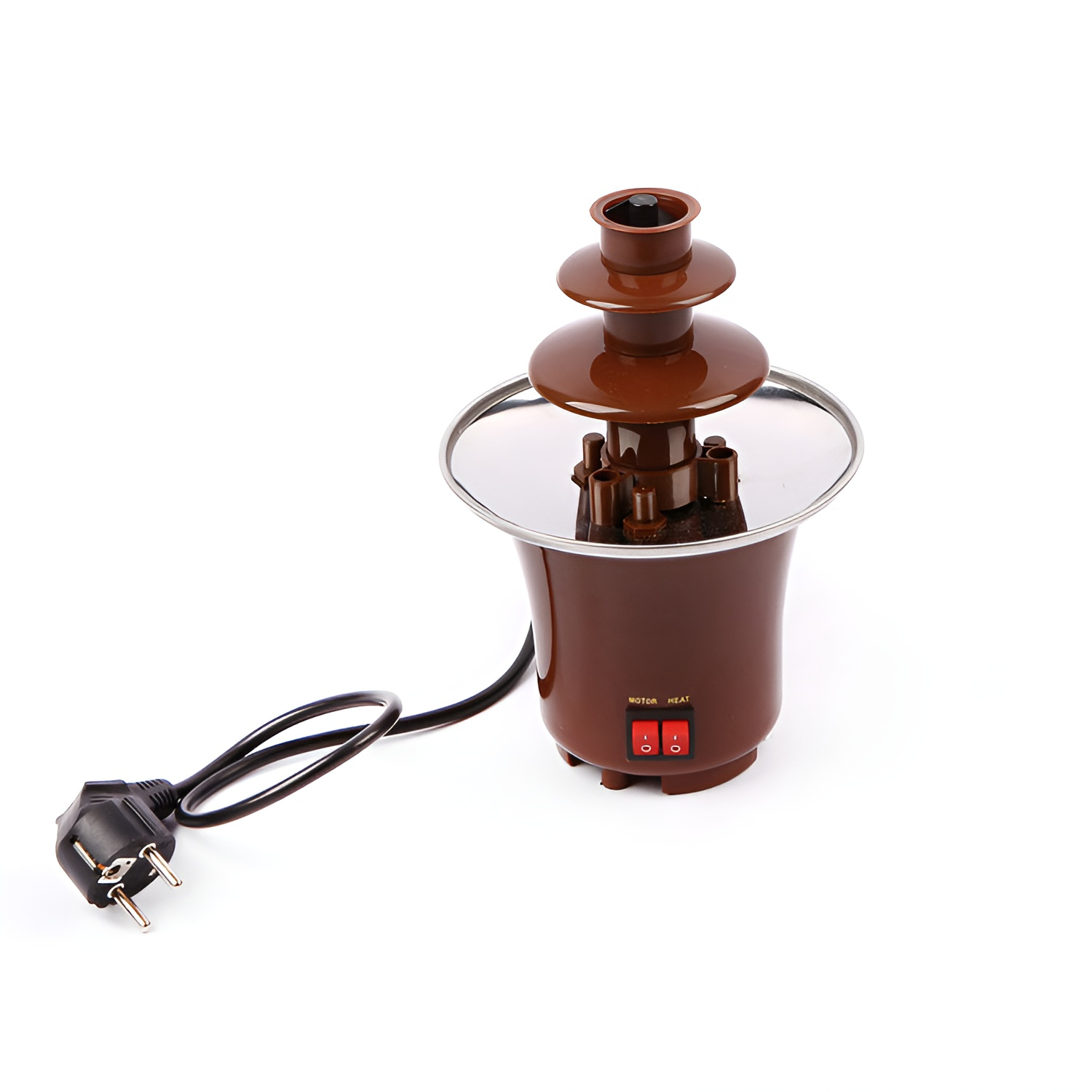 家庭用ミニチョコレートマシン3層チョコレートファウンテンホットポットDIY自家製電気加熱チョコレート溶解タワー