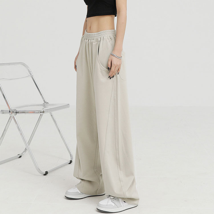 レディースコットン100％ワイドパンツ