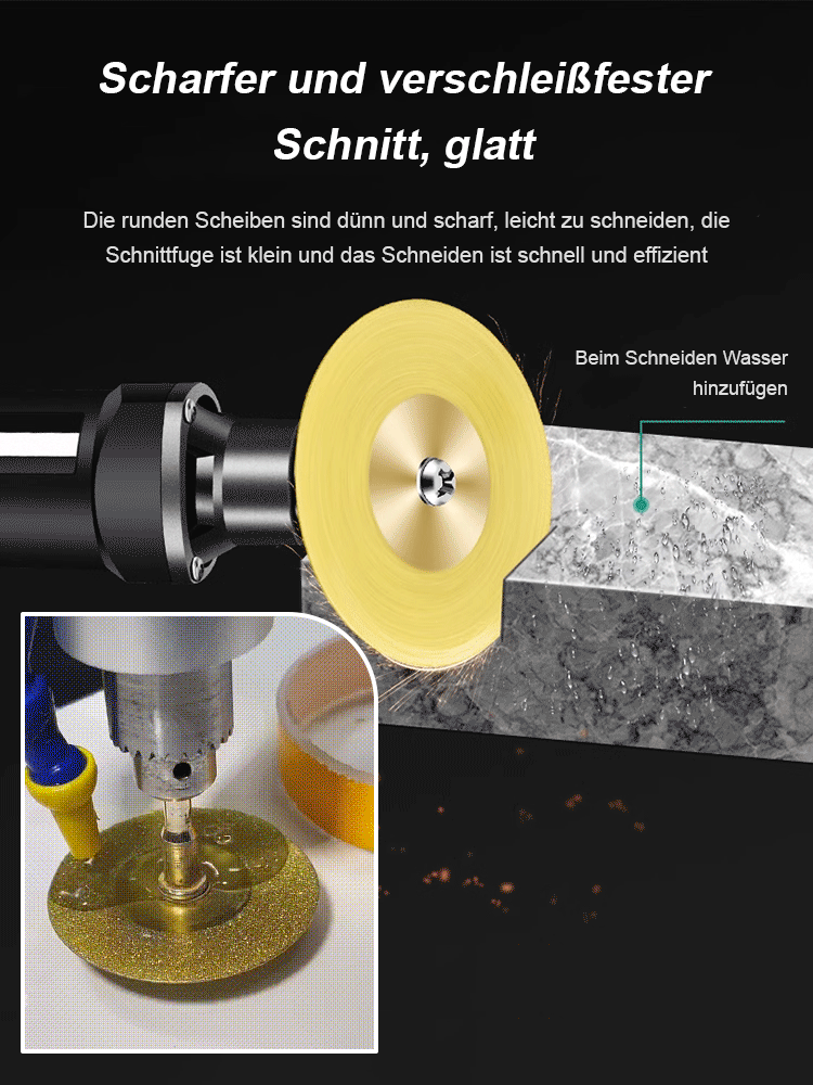 Wertes Set mit zehn Diamant-Sandpolier- und Trennscheiben 2 Pleuelstangen frei