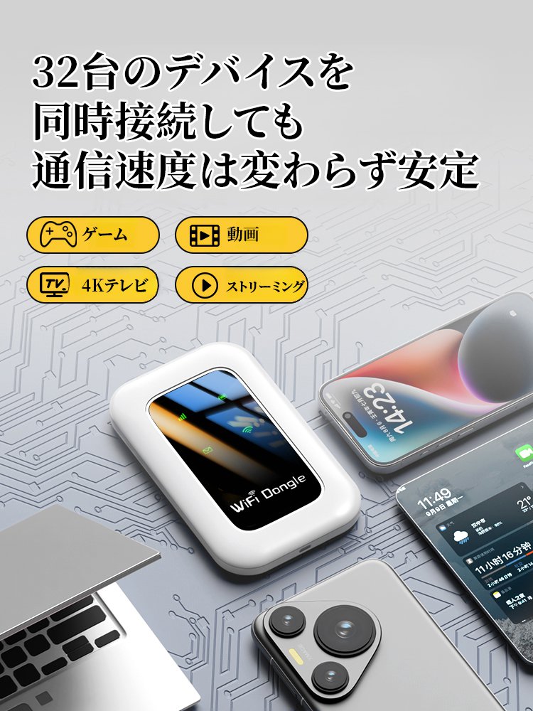 【設定・契約不要、生涯無料】全キャリア対応 ポケットWi-Fi