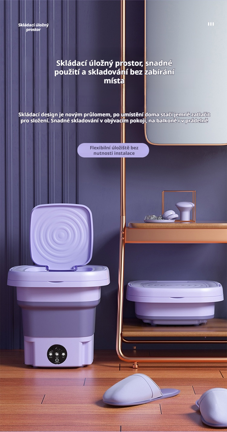 Praktická přenosná pračka na cesty