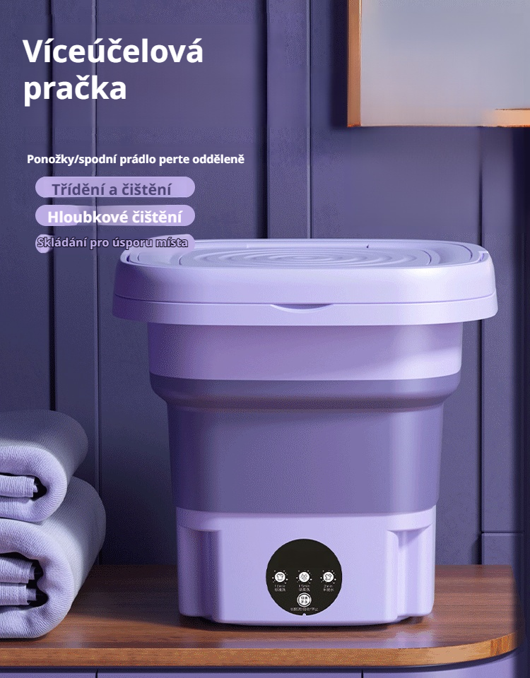 Skládací mini pračka do domácnosti