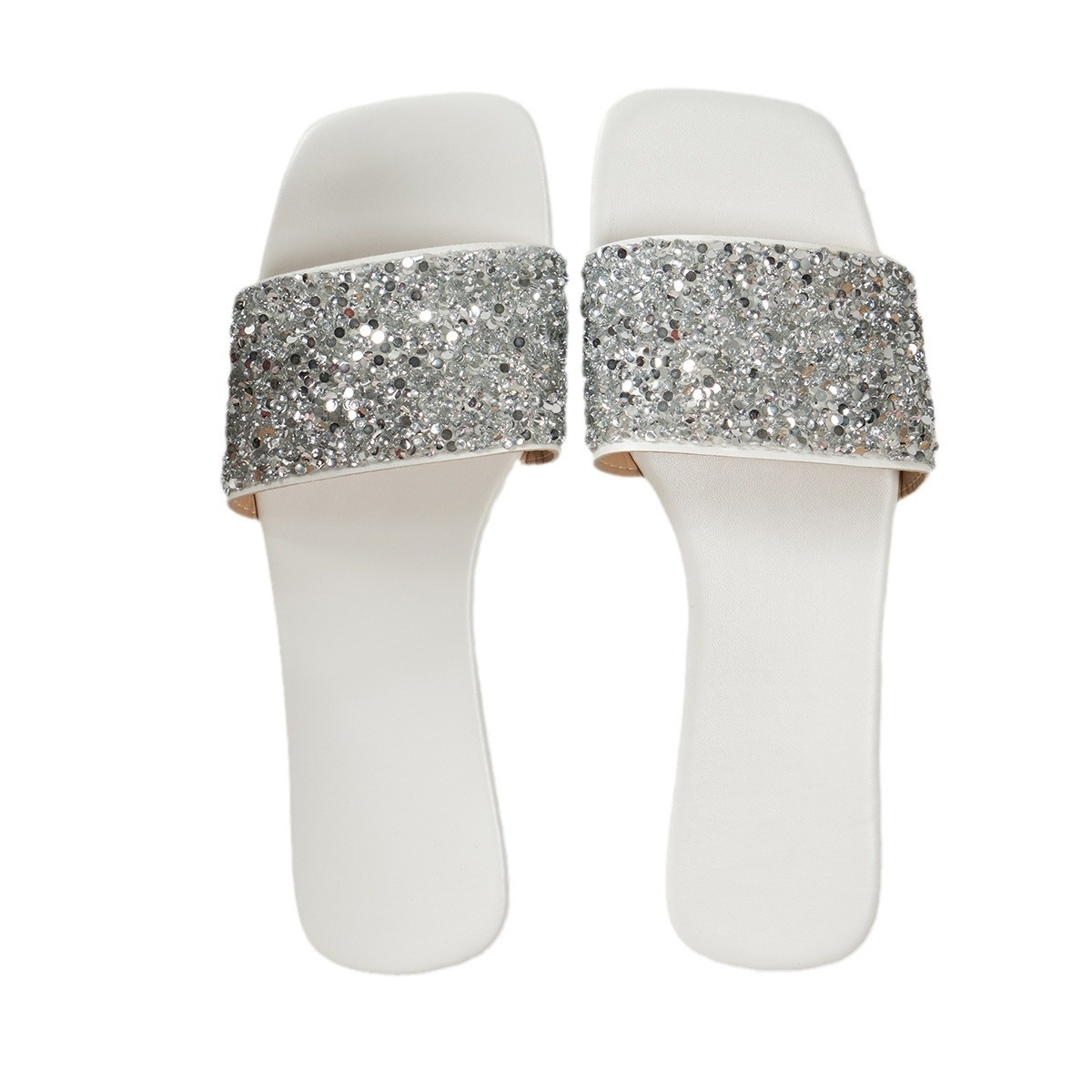 السيدات النعال مع مسطحة القاع