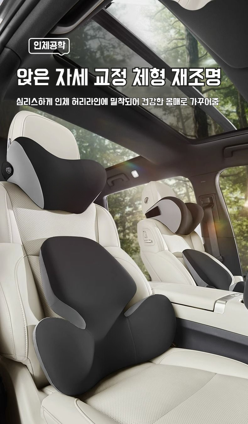 자동차 시트에 장착된 라텍스 헤드레스트