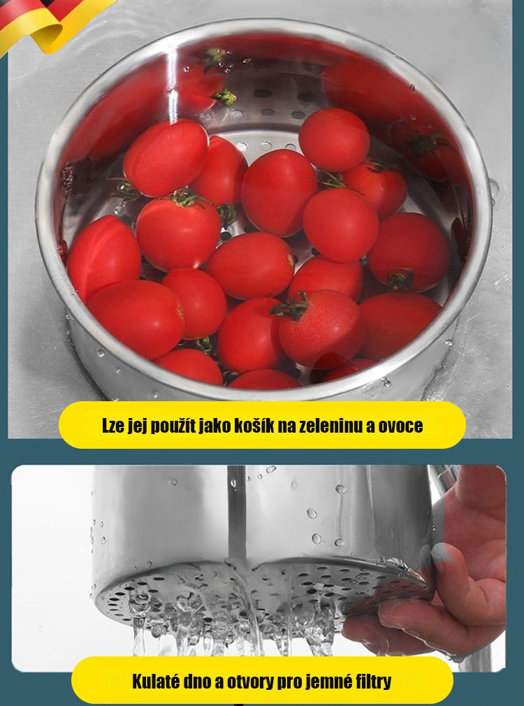 304 odtokový koš z nerezové oceli