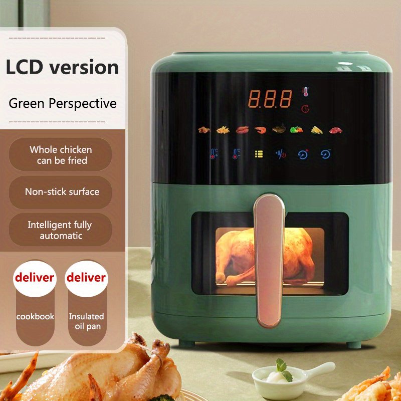 대용량 5L 에어 프라이어 및 핫팟 콤보 - 무기름, 스마트, 자동 - 프렌치 프라이 등에 완벽함 - 1350W