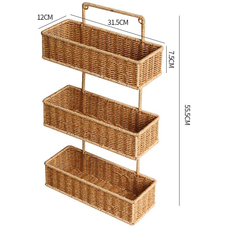 多層イミテーションラタン収納