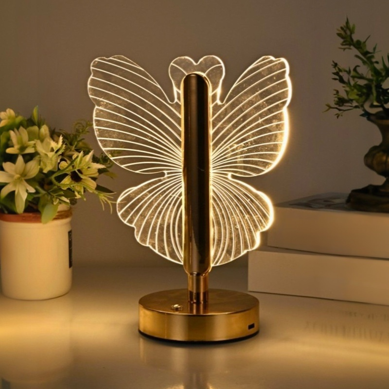 Nordic style butterfly shaped bedside atmosphere, small night light, high-end desk lamp