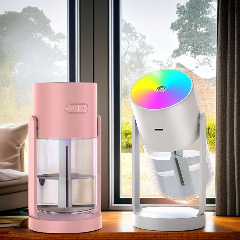 Rotující projekce hvězdné oblohy s velkým zvlhčovačem mlhy