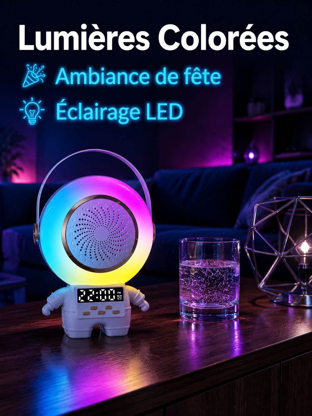 Microphone Karaoké Astronaute avec Haut-parleur Bluetooth