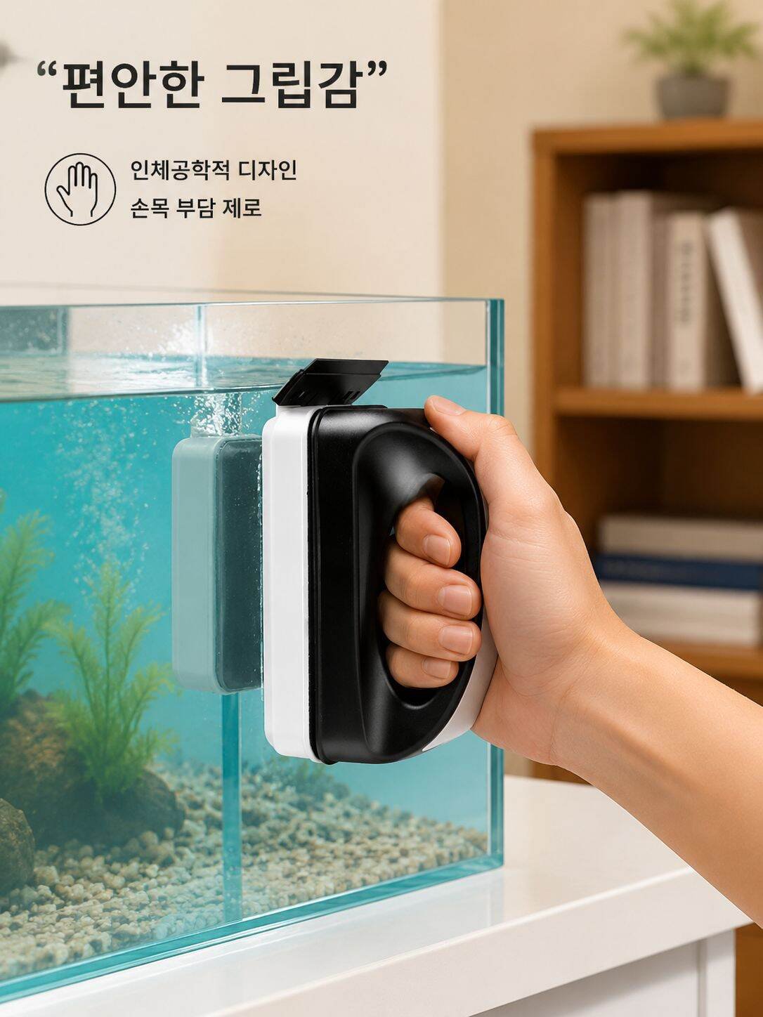 어항 스크레이퍼 자석 브러시 청소 도구 유리 지우개 이끼 제거 칼