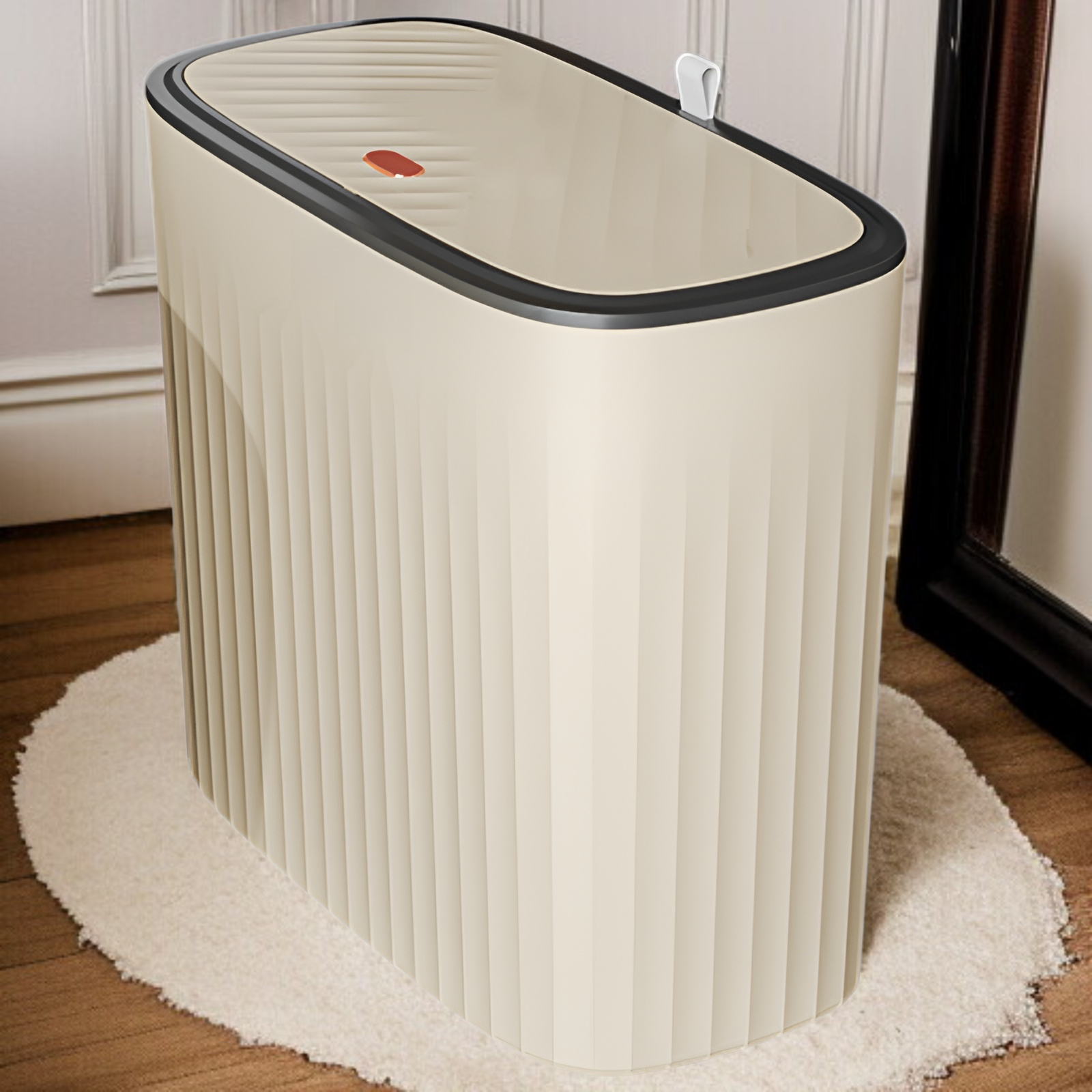 ひび割れたゴミ箱 家庭用高価値ゴミ箱 浴室トイレ 大容量ゴミ箱 カバー付き キッチン リビングルーム ゴミ箱 軽量 高級スタイル ゴミ箱