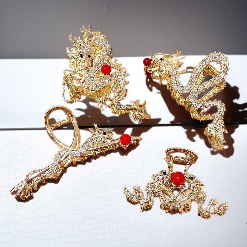 Premium quality large hair clip with rhinestones