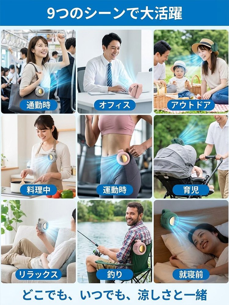 【本日半額】12,800円➡️5,980円。明日には元の価格に戻ります。 クリップ式ポータブルミニファン