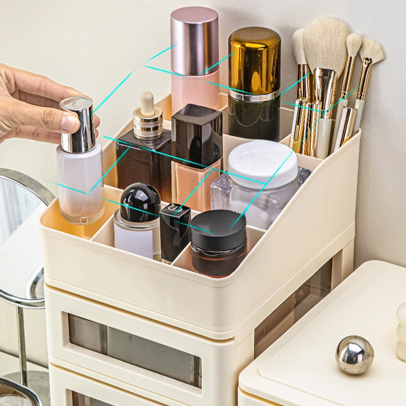  Drawer Desktop Organizer Box - Multi-compartment Storage for Office Supplies and Cosmetics