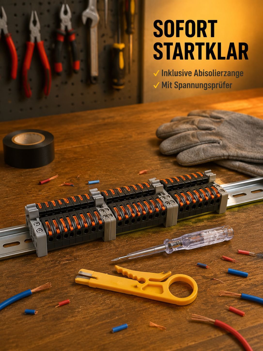 Hutschienenmontierbarer Druckanschluss-Verteilerblock