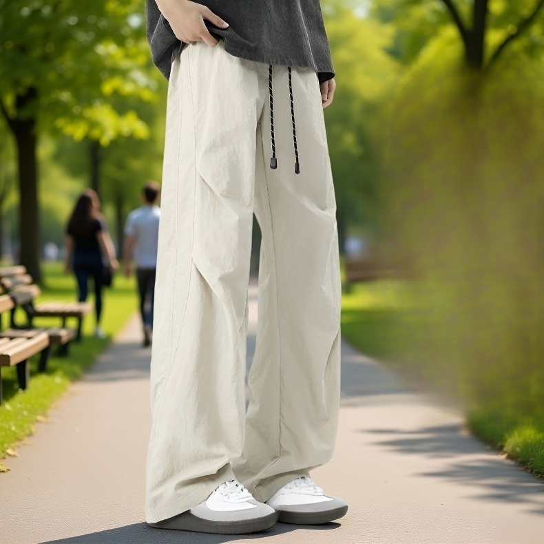 남자 아메리칸 카고 팬츠 긴바지 와이드 일자 우산 팬츠 캐주얼 와이드 팬츠 카고 팬츠