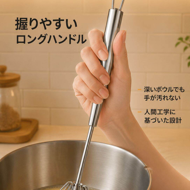 10本ワイヤー手持ち半自動ステンレス泡立て器 ドイツ品質家庭用クリームミキサー