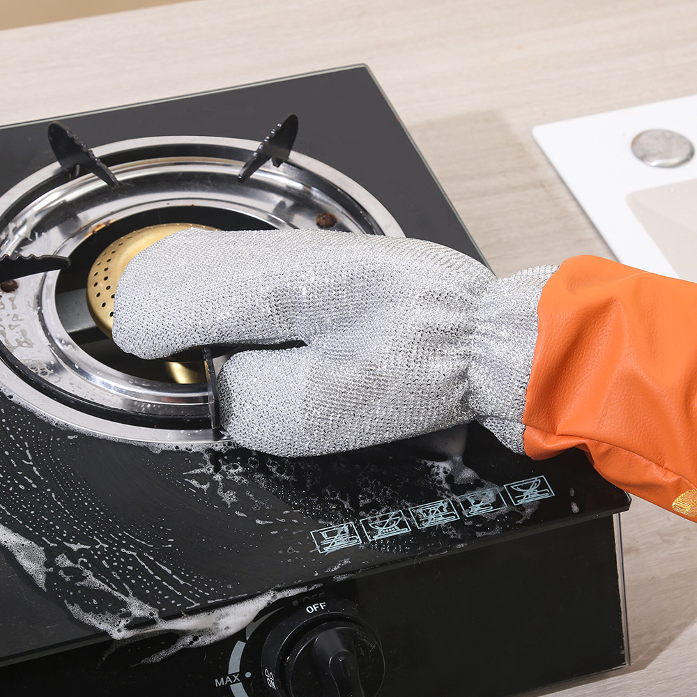 Guantes protectores de acero, impermeables y antiquemaduras, diseño extendido y reforzado