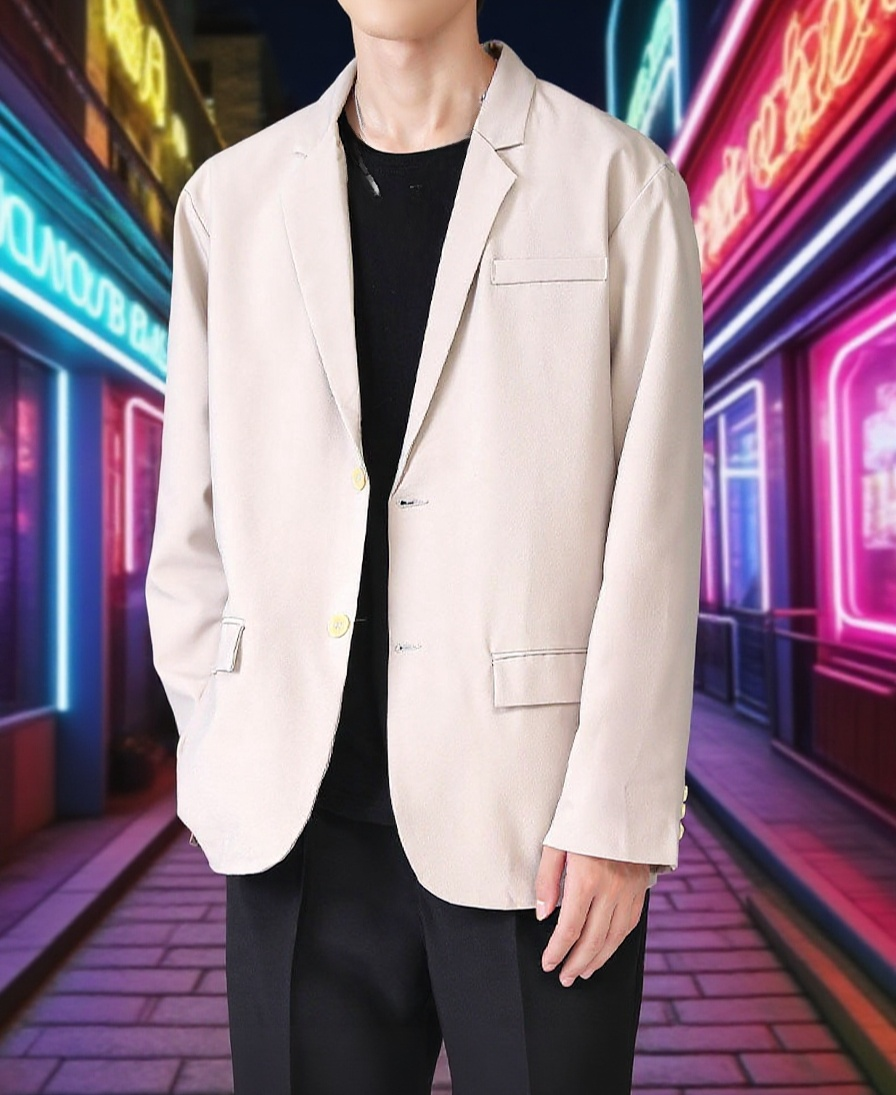 남성 고급감 캐주얼 양복 외투 전면 이미지
