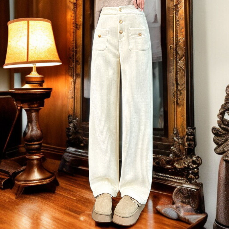 여성 하이웨스트 와이드 와이드 팬츠 시니어 와이드 팬츠 코듀로이 캐주얼 팬츠
