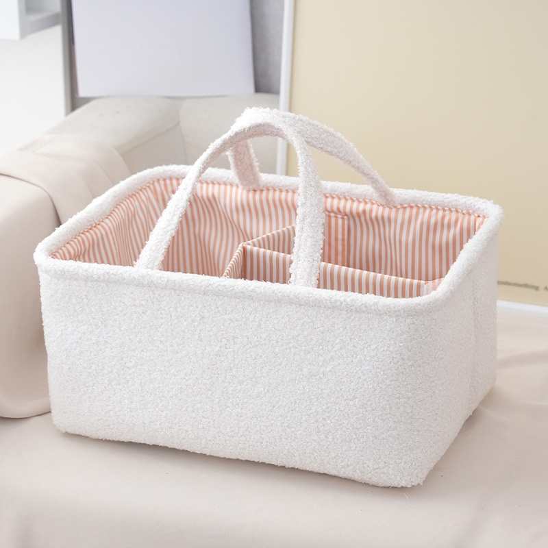 panier de rangement en tissu tissé de couleur unie