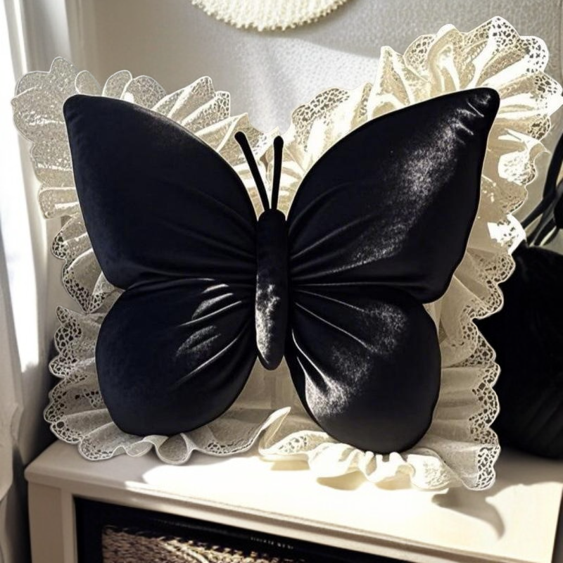 プリンセス風レース蝶結クッション 家庭用ソファ・寝室・ベッド用枕