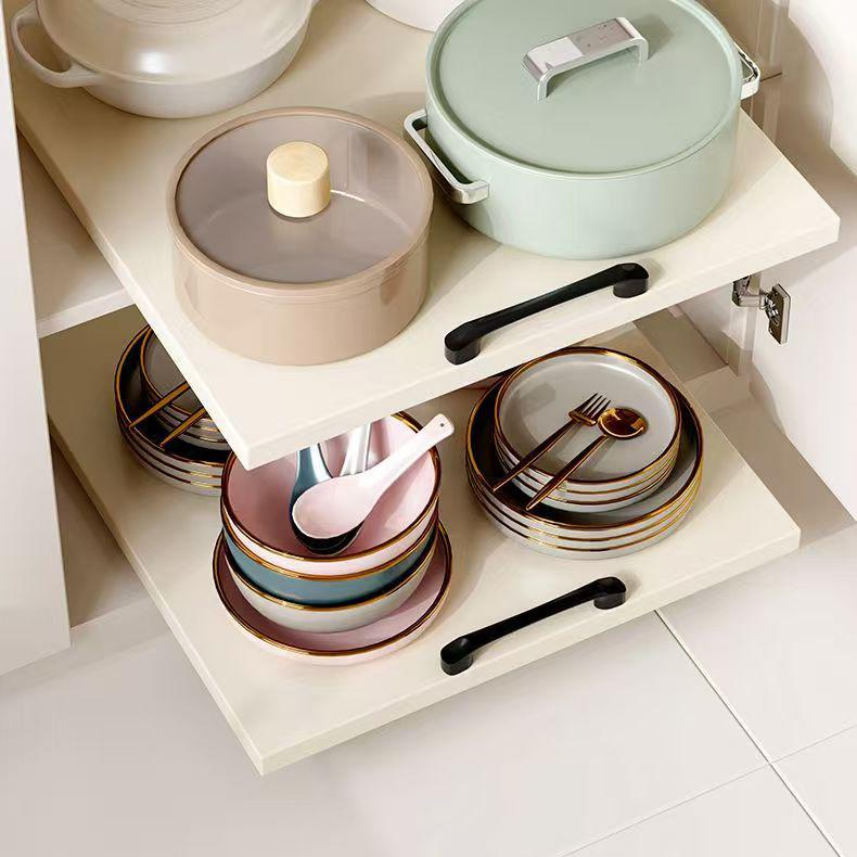 Caja de almacenamiento profunda y bandeja para gabinete, cesta extraíble para cocina