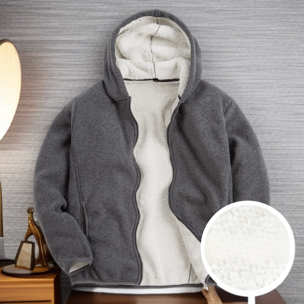 모니즈 남녀공용 양털 후드 집업 자켓