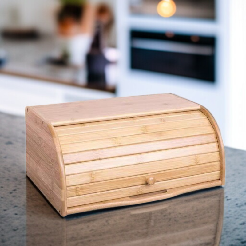 Haushalt Bambus-Brotkasten im japanischen Stil, mehrschichtige Holz-Brotaufbewahrung