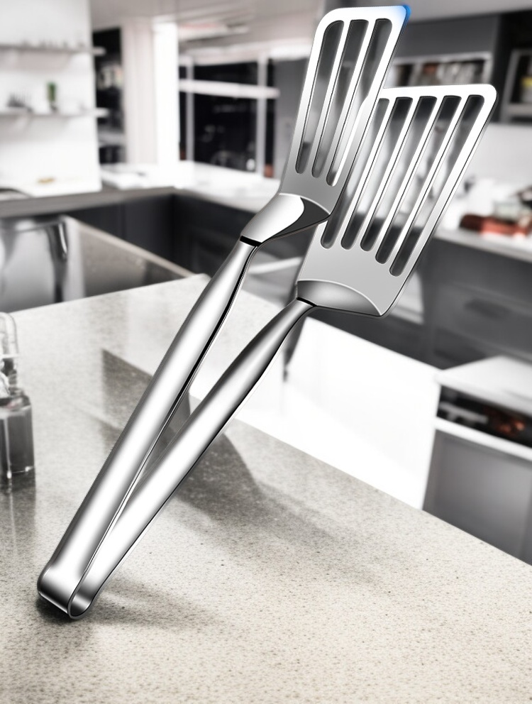 Heavy-duty barbecue tongs for outdoor cooking