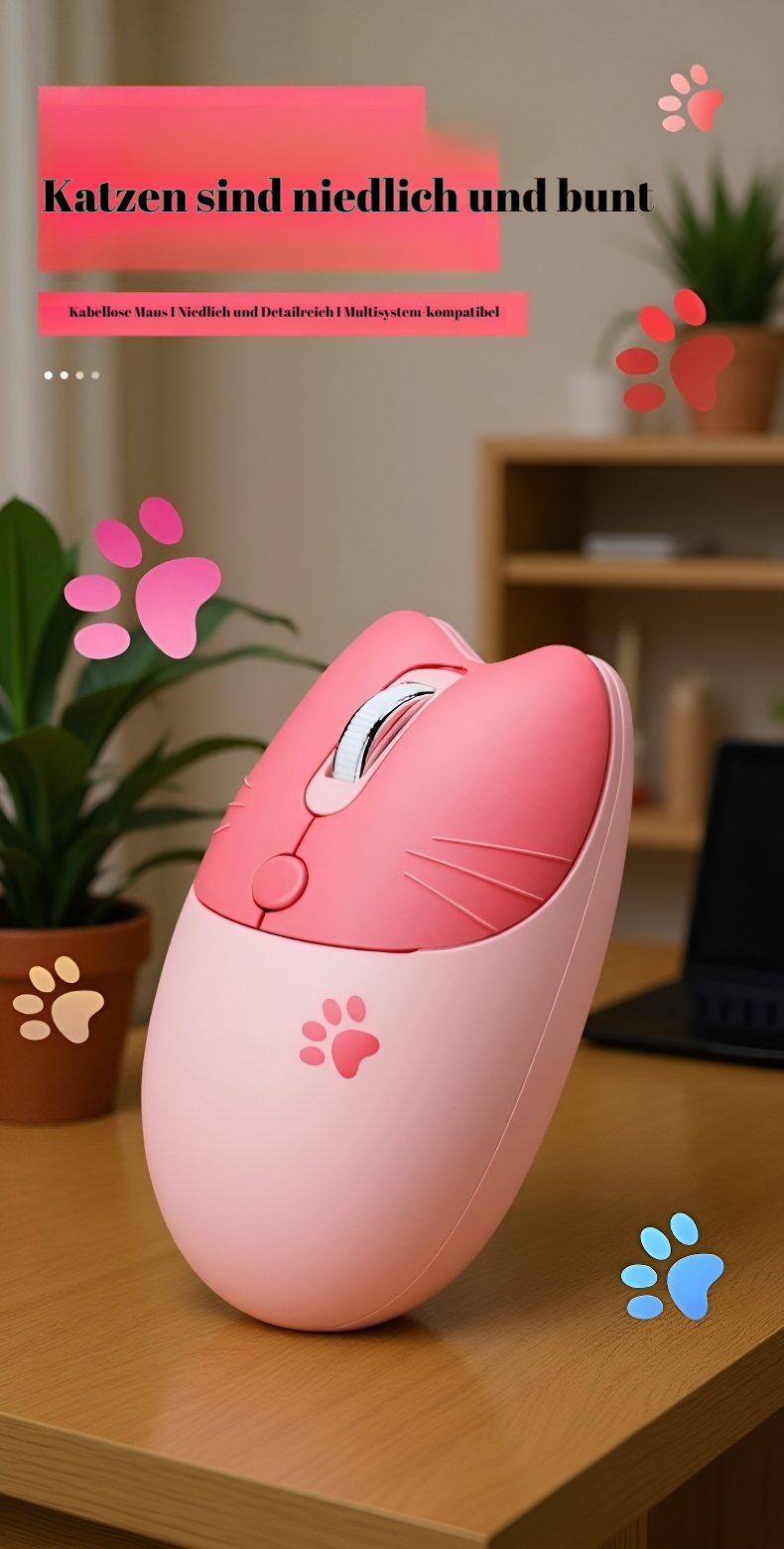 Niedliche kabellose Maus in Rosa für Mädchen