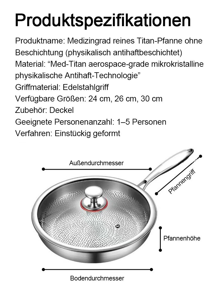 【99,9% Medizinisches Titan】Baiersbronn Premium Titan-Pfanne✨0% PFAS✨Fertig eingebrannt