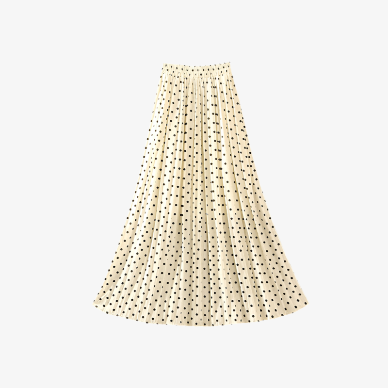 レディース ハイウエスト スリム シフォン プリーツ スカート