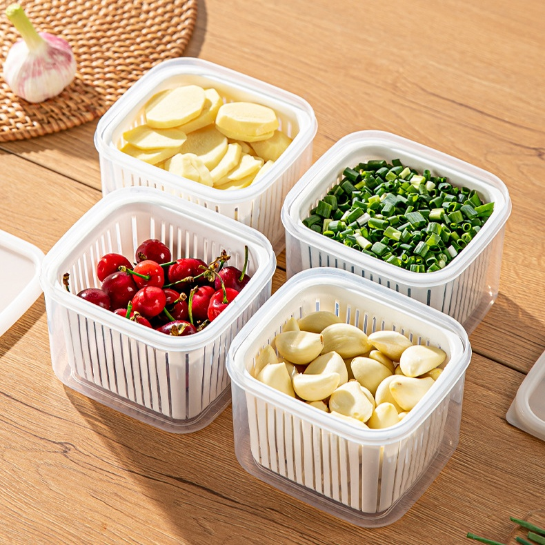  Leak-proof Fresh Keeper for Green Onion, Ginger, and Garlic