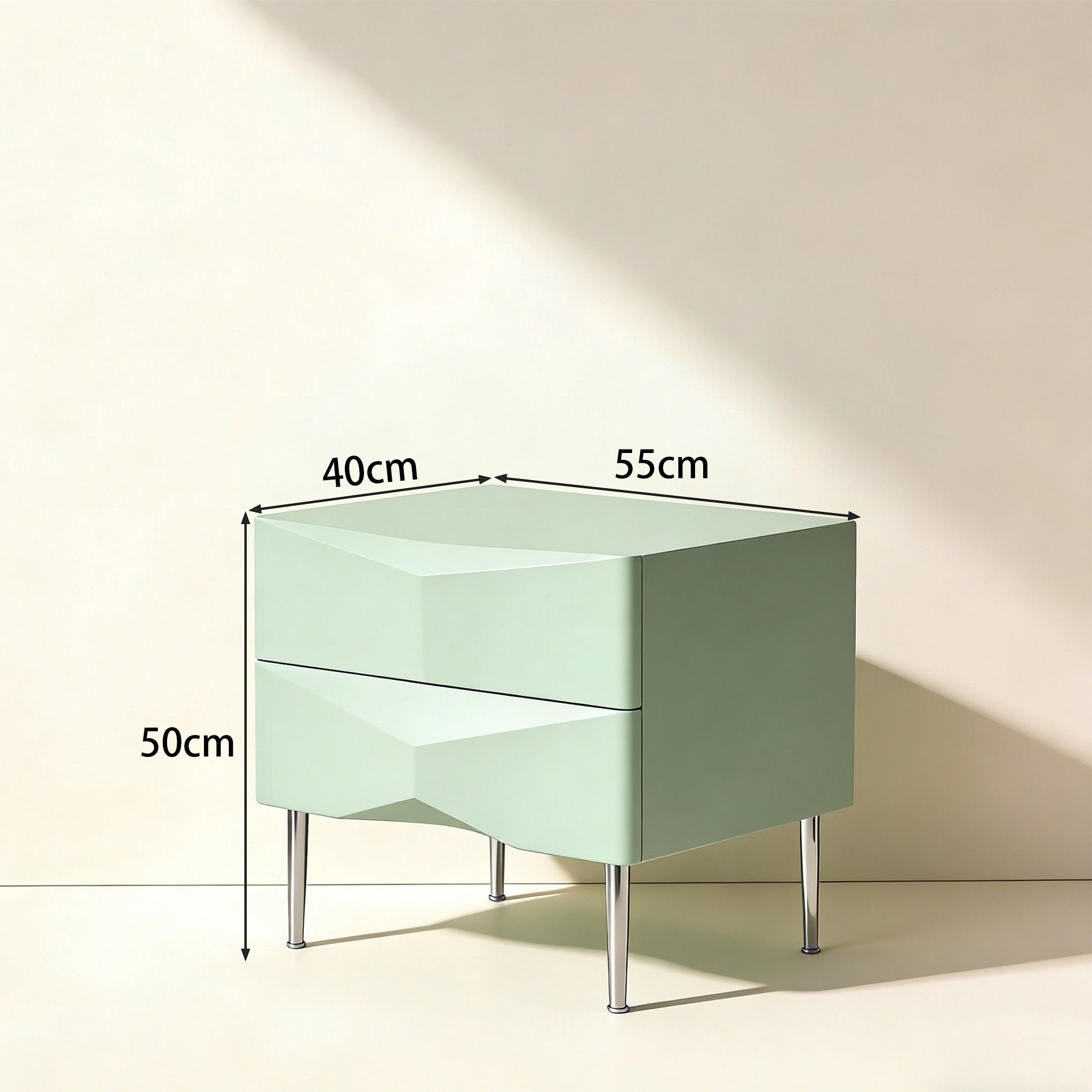 Minimalist bedside table with clean lines