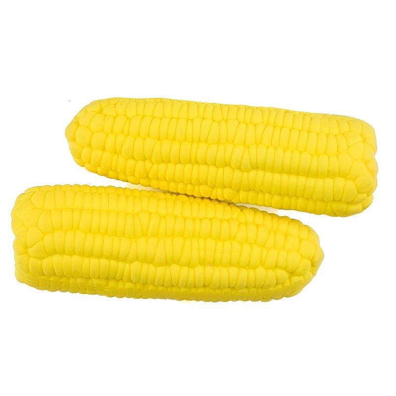 New chew-resistant latex corn-shaped squeaky dog toy