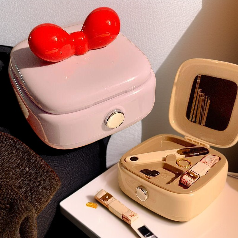 Kit de costura multifuncional con caja magnética de agujas y hilos