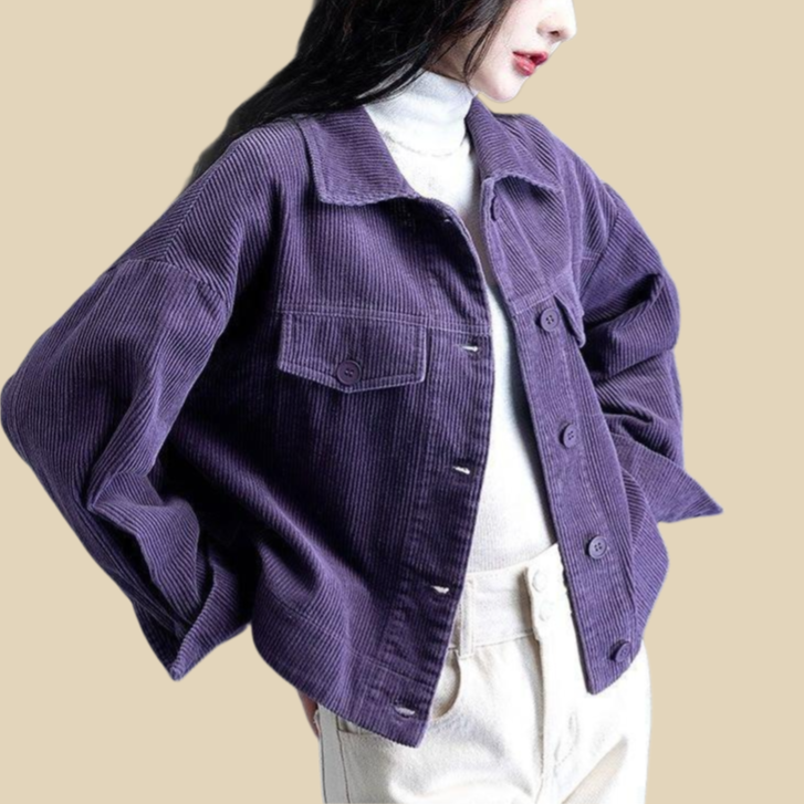 時尚燈芯絨短外套