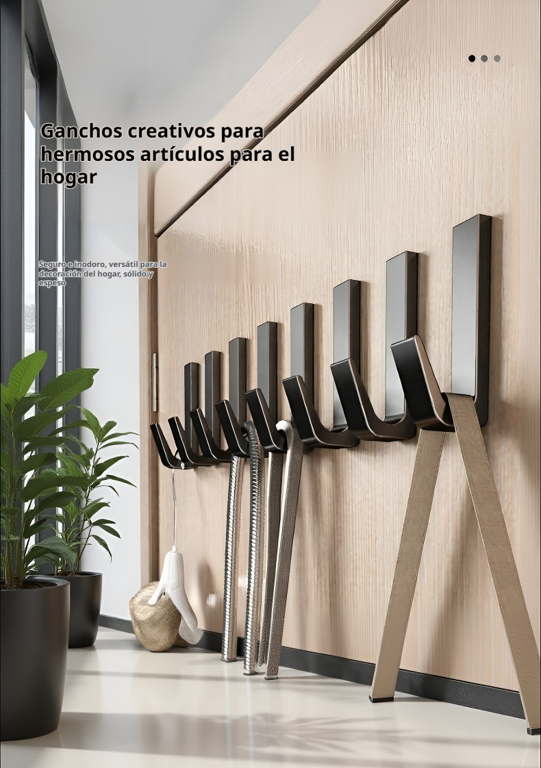 Percha de pared con pegamento fuerte para fácil instalación