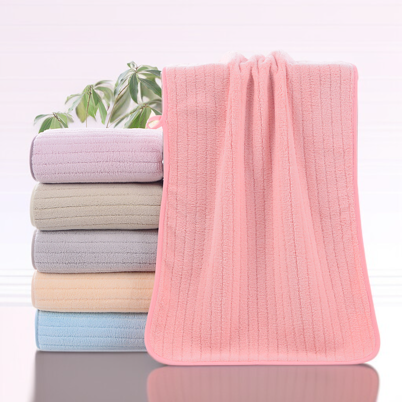 珊瑚絨小細條加厚毛巾