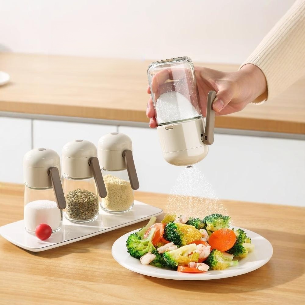 Multi functional kitchen with precise quantitative and even salt spraying tank