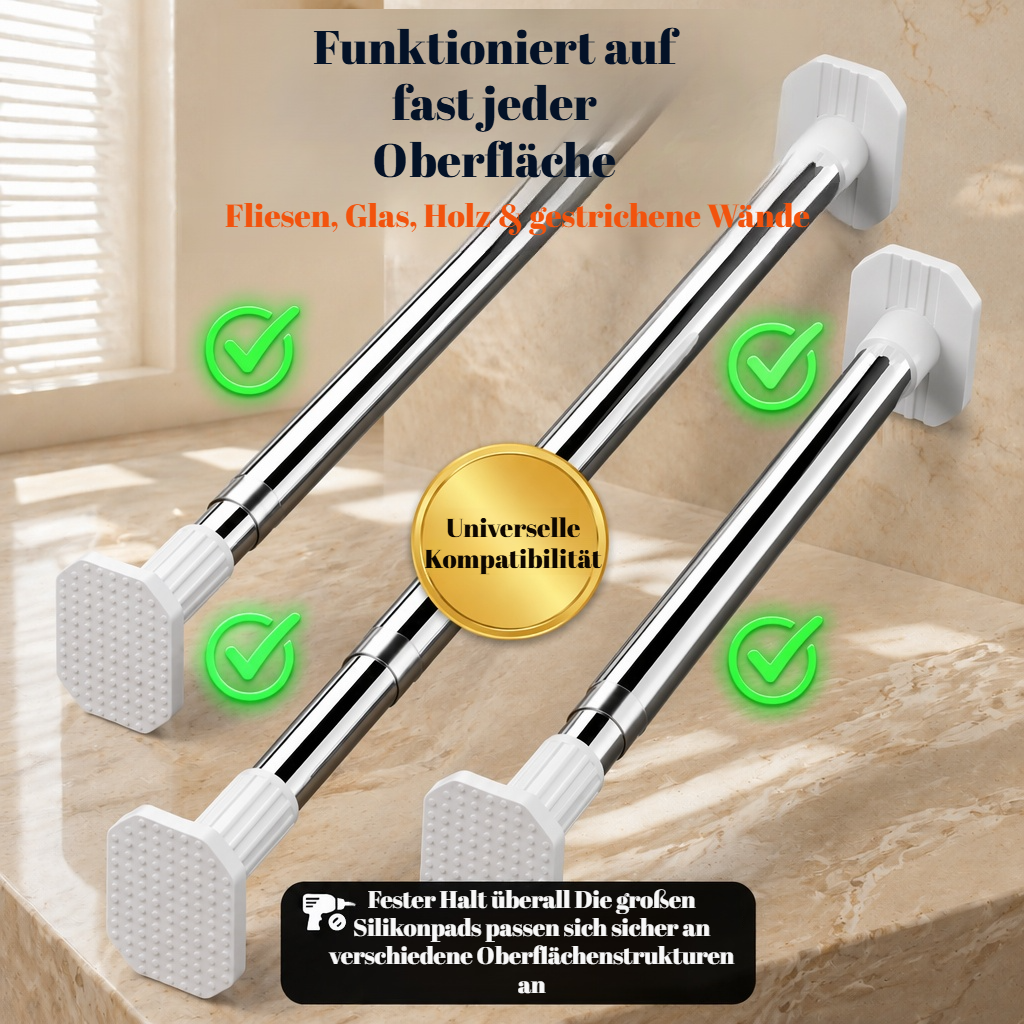 Einfache Montage der Duschvorhangstange ohne Bohren